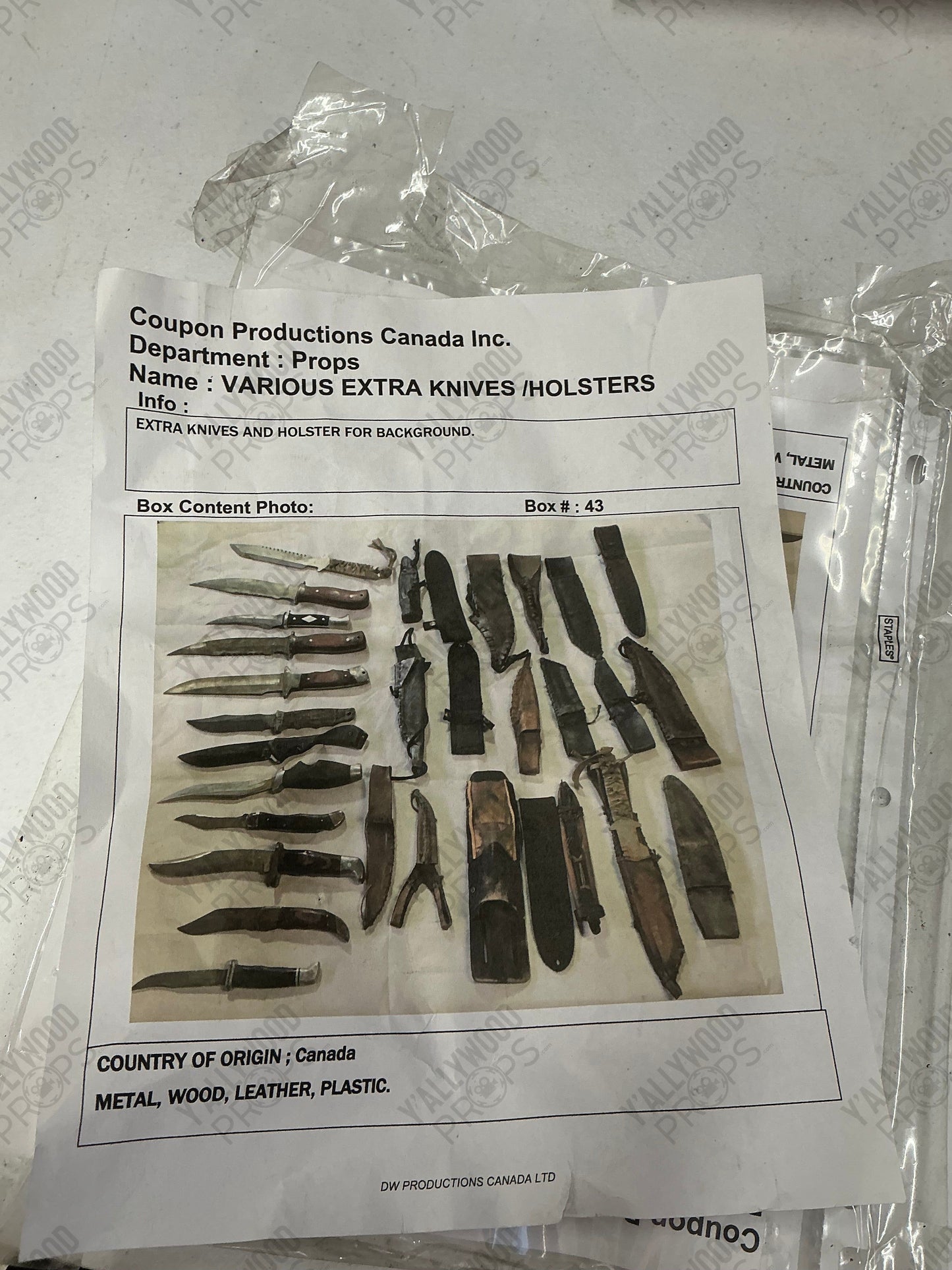 Knives Chaos Walking (2021) Movie Prop Y'allywood Props