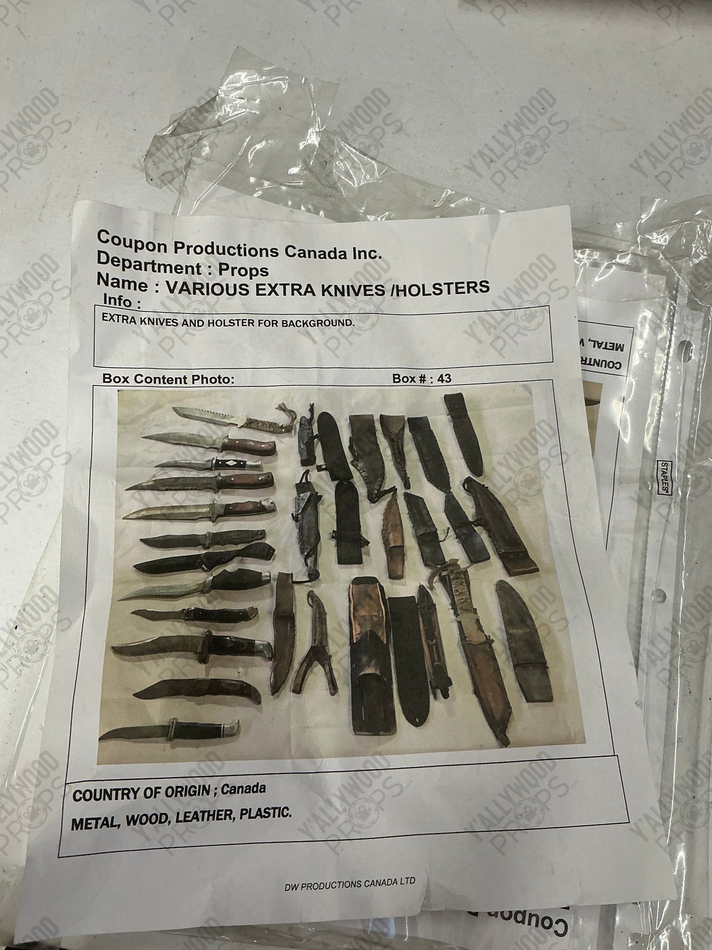 Knives Chaos Walking (2021) Movie Prop Y'allywood Props