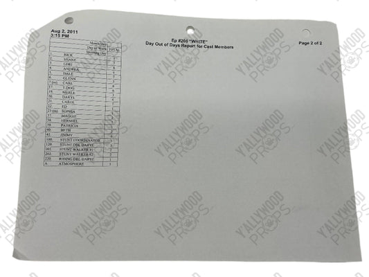 Day out of Days Report S2E6 The Walking Dead Movie Prop Y'allywood Props
