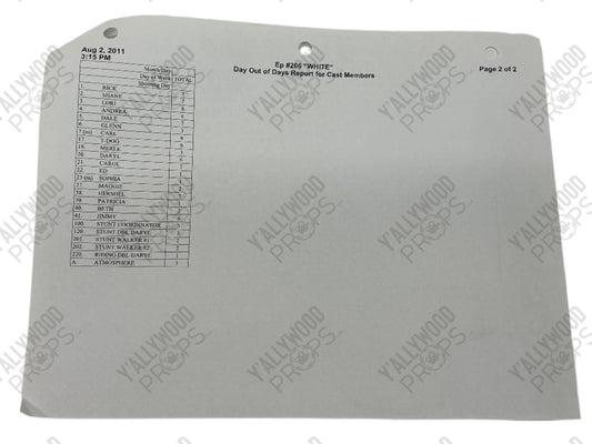 Day out of Days Report S2E6 The Walking Dead Movie Prop Y'allywood Props