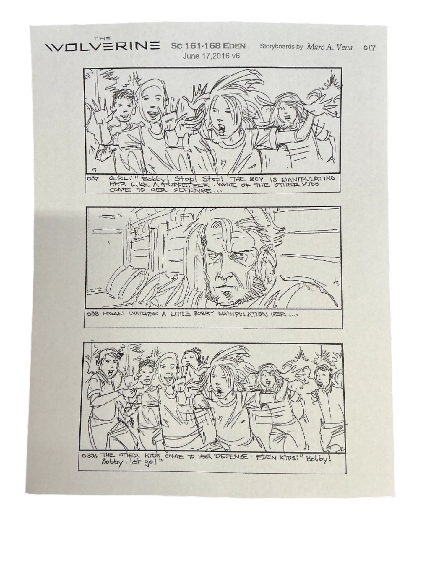 Storyboards Eden Scene 161-168 Logan (2017) Memorabilia Y'allywood Props Paper 16