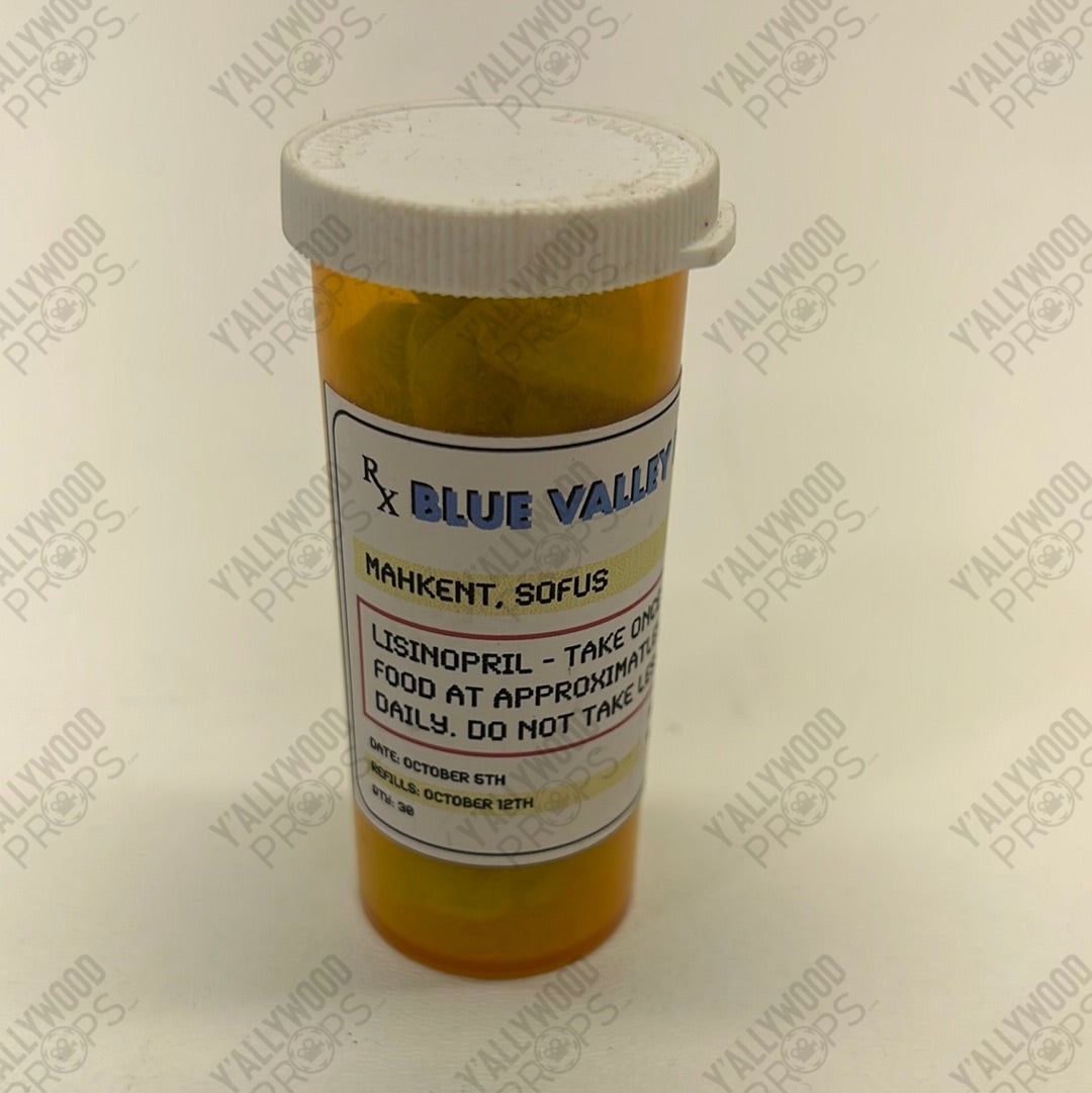 Sofus Mahkent Pills, S3E10 Stargirl Movie Prop Y'allywood Props Lisinopril Orange Bottle