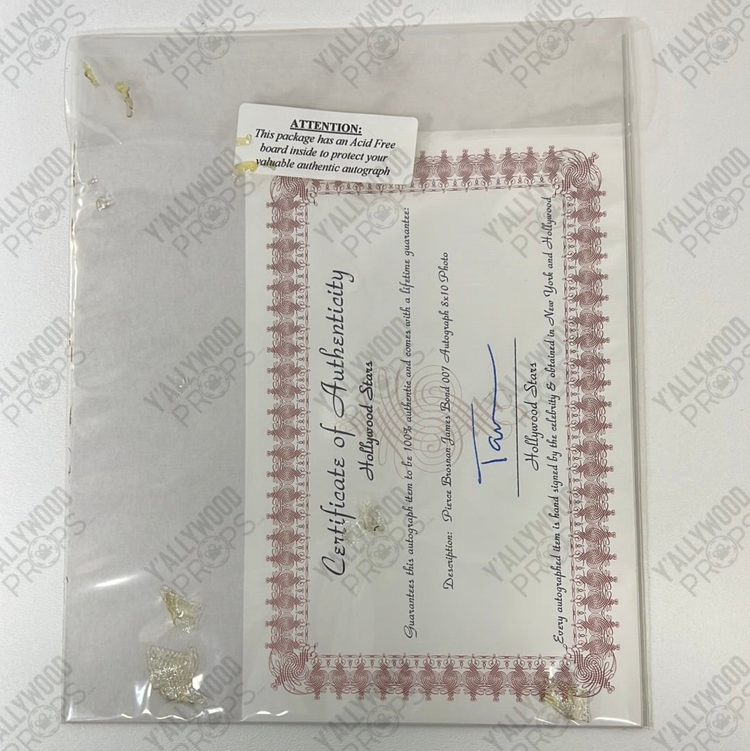 Pierce Brosnan, James Bond 007 Autographed 8x10” Movie Prop Y'allywood Props