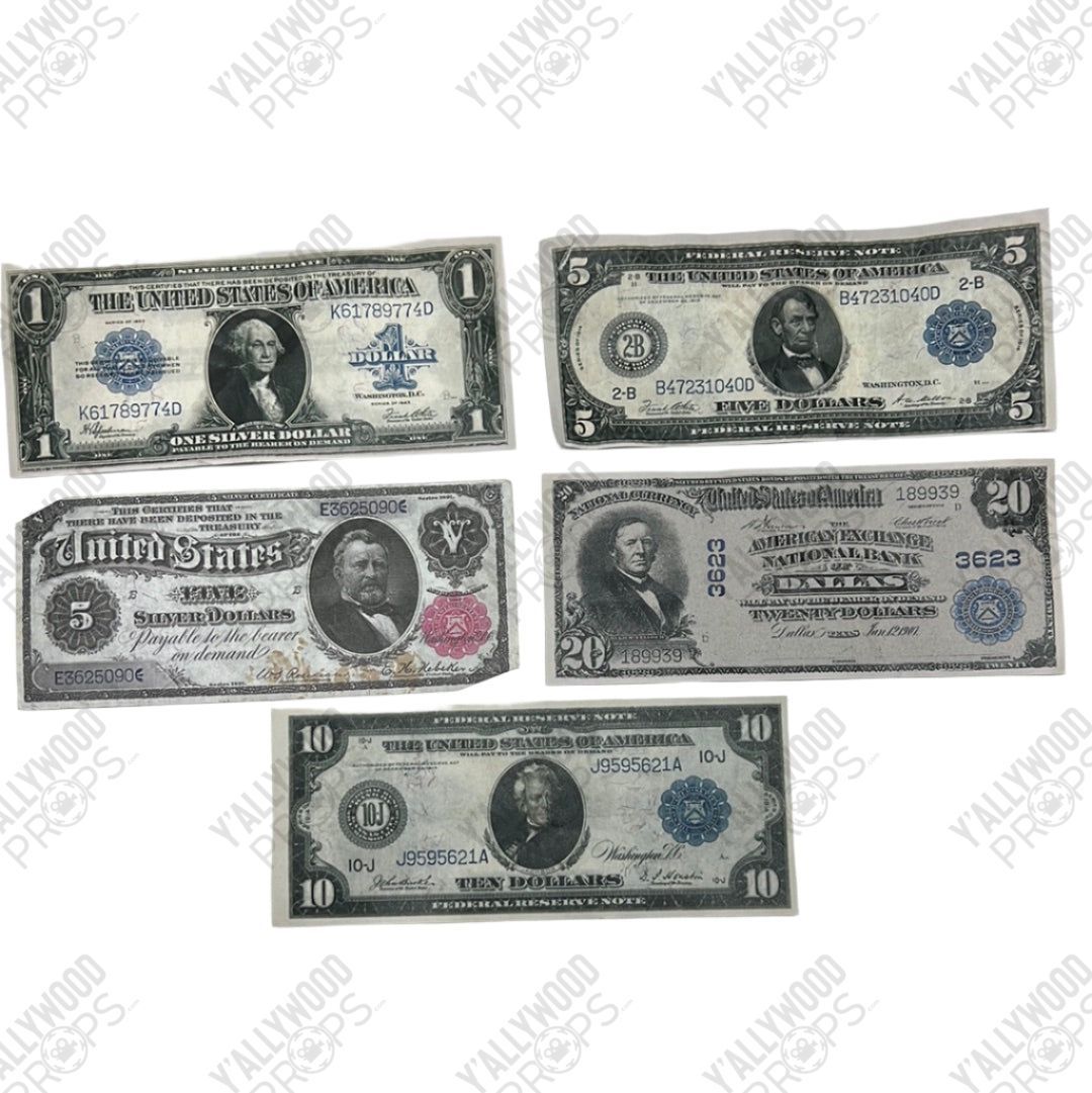 Bills from Bank Safe Explosion Killers of the Flower Moon Movie Prop Y'allywood Props