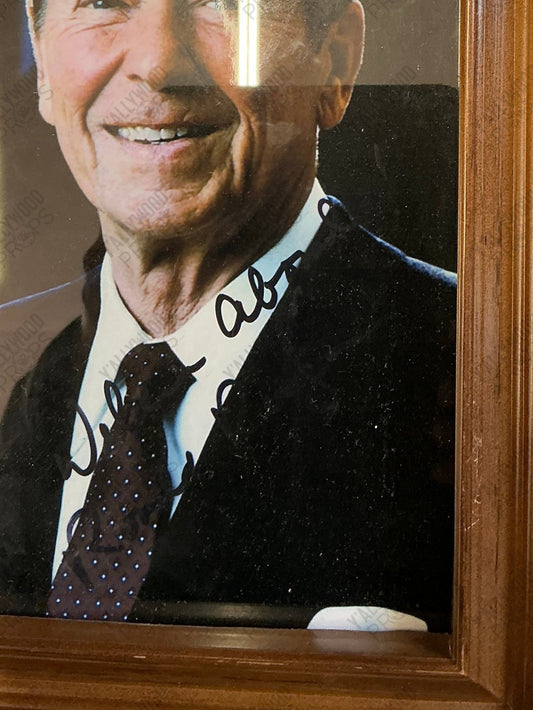 Oliver North's Ronald Reagan Signed Picture American Made (2017) Movie Prop Y'allywood Props