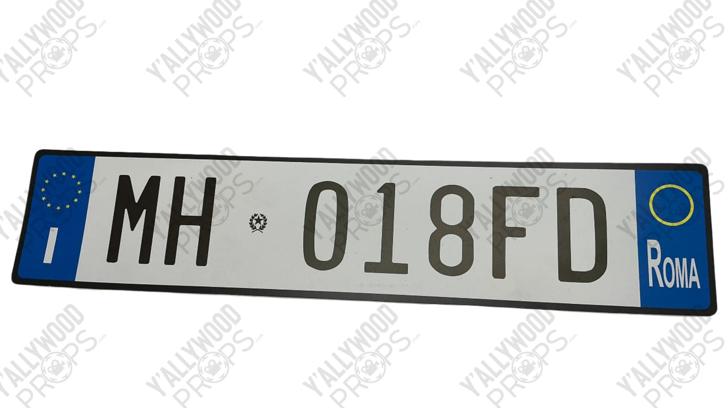Rome License Plates Red Notice (2021) Movie Prop Y'allywood Props MH018FD Front