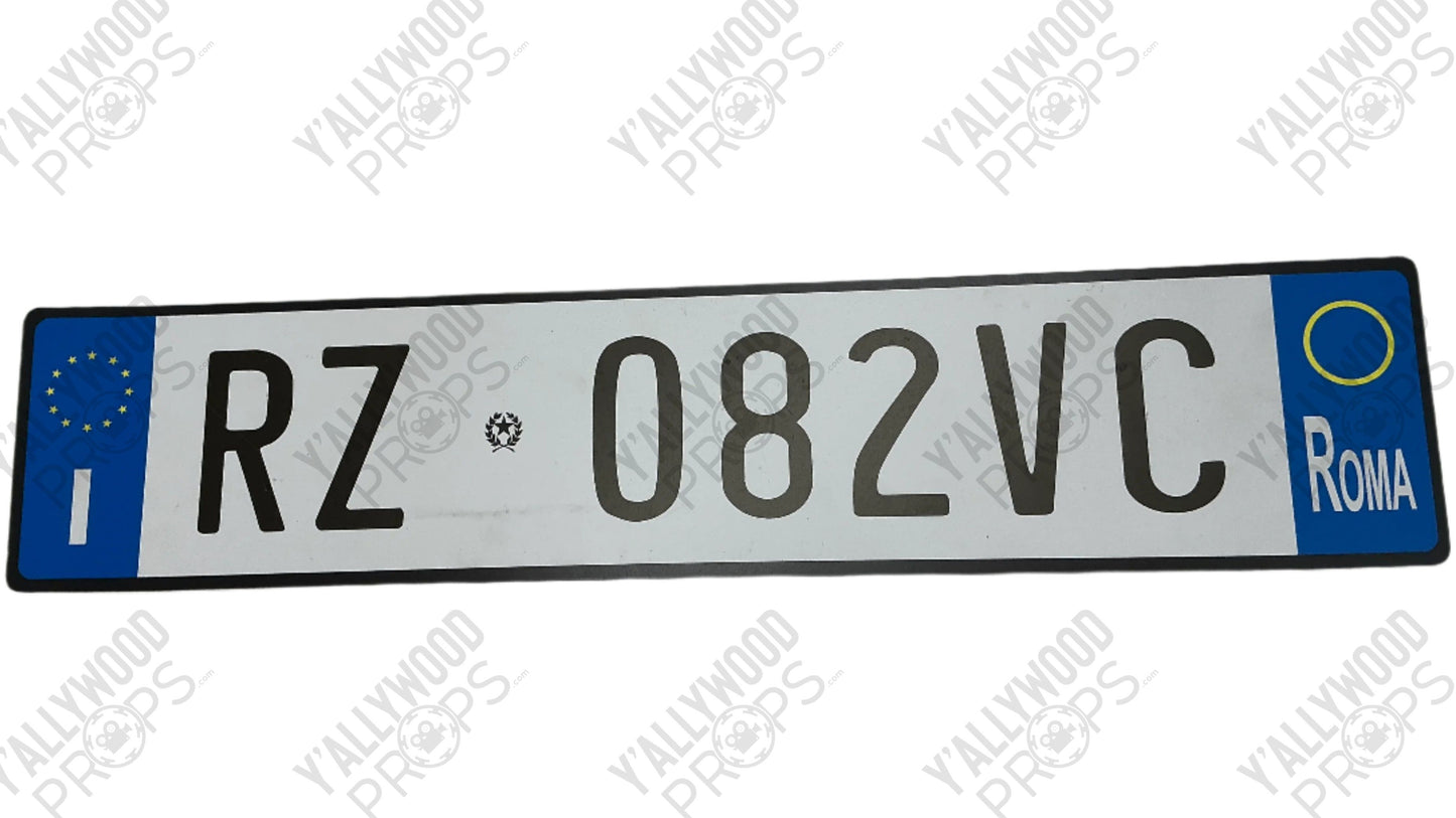 Rome License Plates Red Notice (2021) Movie Prop Y'allywood Props RZ082VC Front