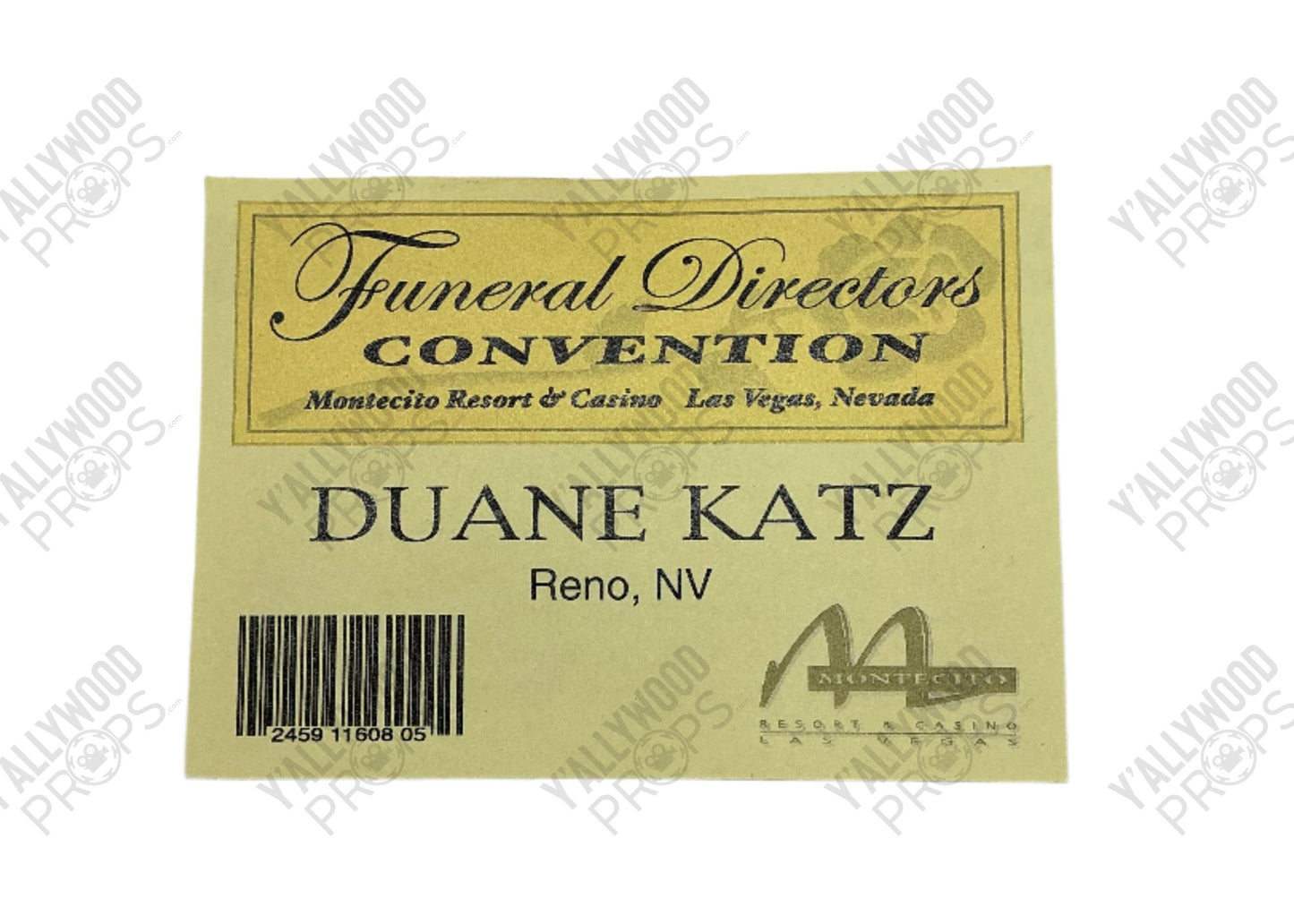 Montecito Convention Badge Las Vegas TV Series (2003) Movie Prop Y'allywood Props Production Used 6