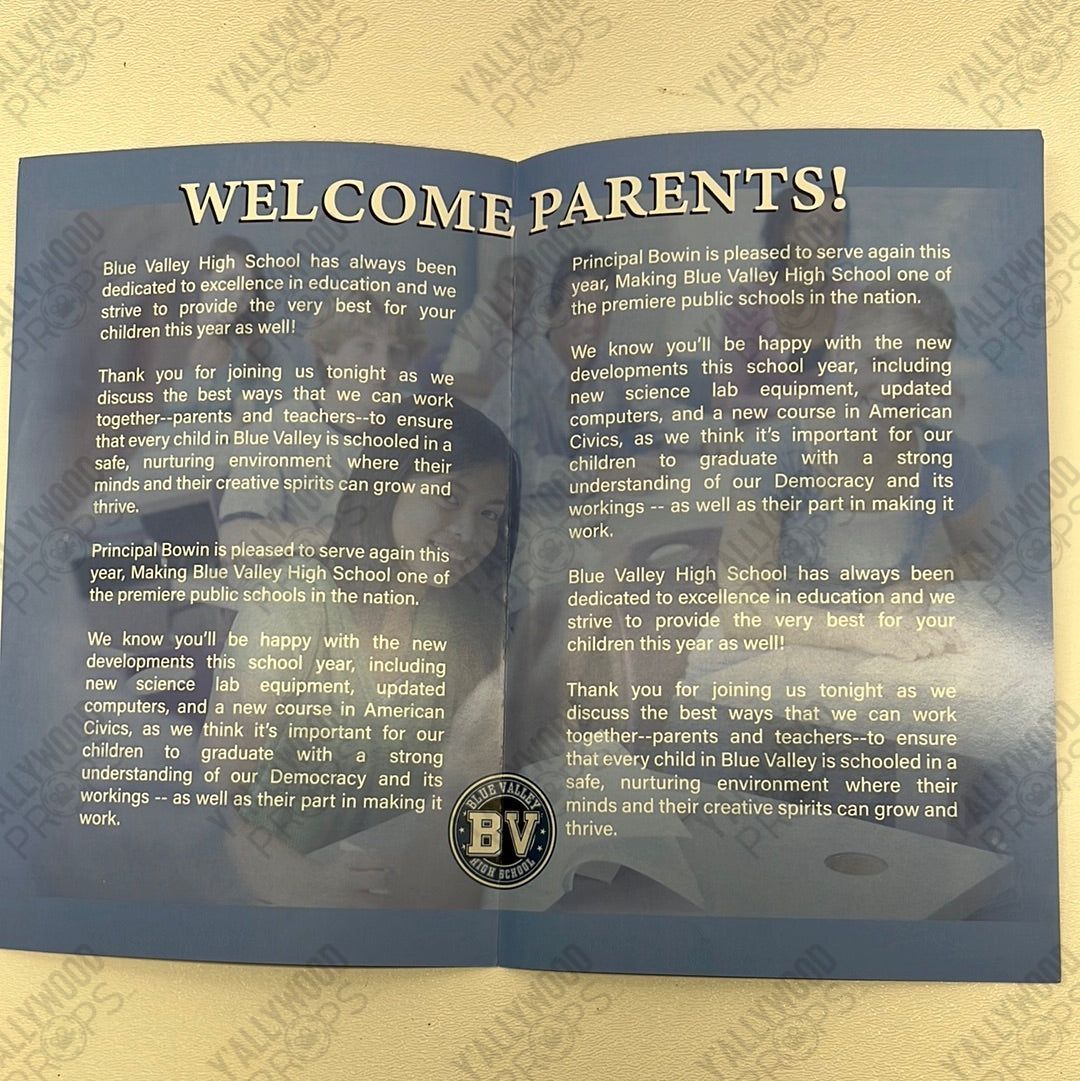 Blue Valley High School Pamphlet S1E2 Stargirl Movie Prop Y'allywood Props