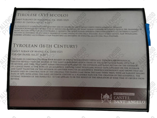 Rome Egg Museum Sign/Placard Red Notice (2021) Movie Prop Y'allywood Props TYROLEAN (16TH CENTURY)