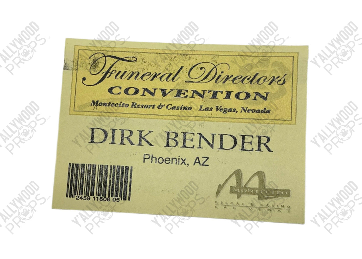 Montecito Convention Badge Las Vegas TV Series (2003) Movie Prop Y'allywood Props Production Used 9