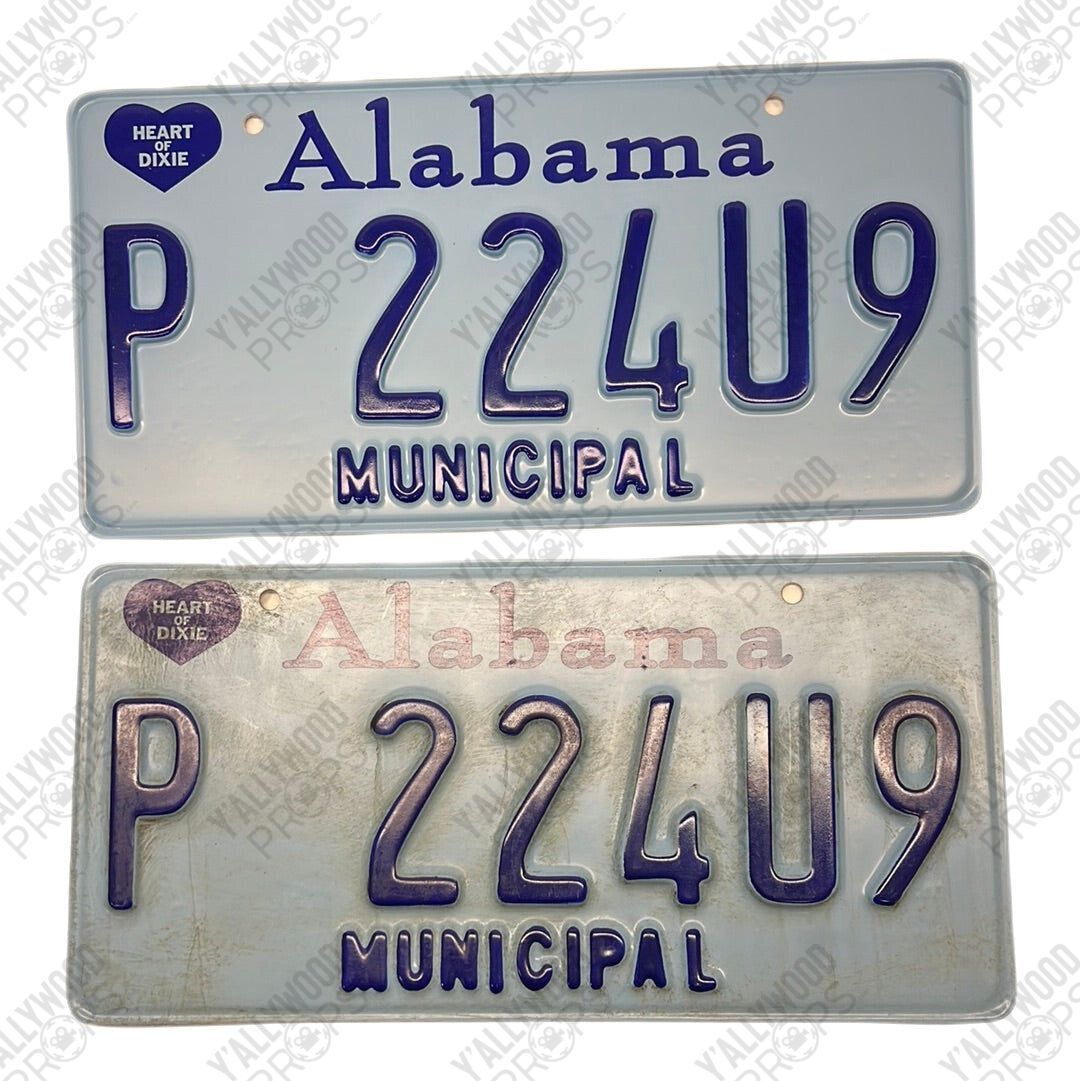 Alabama Municipal License Plates Just Mercy Movie Prop Y'allywood Props