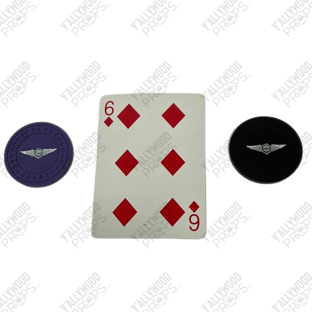 NWA Poker Chips and Card from Soul Plane Movie Prop Y'allywood Props 6 Diamonds