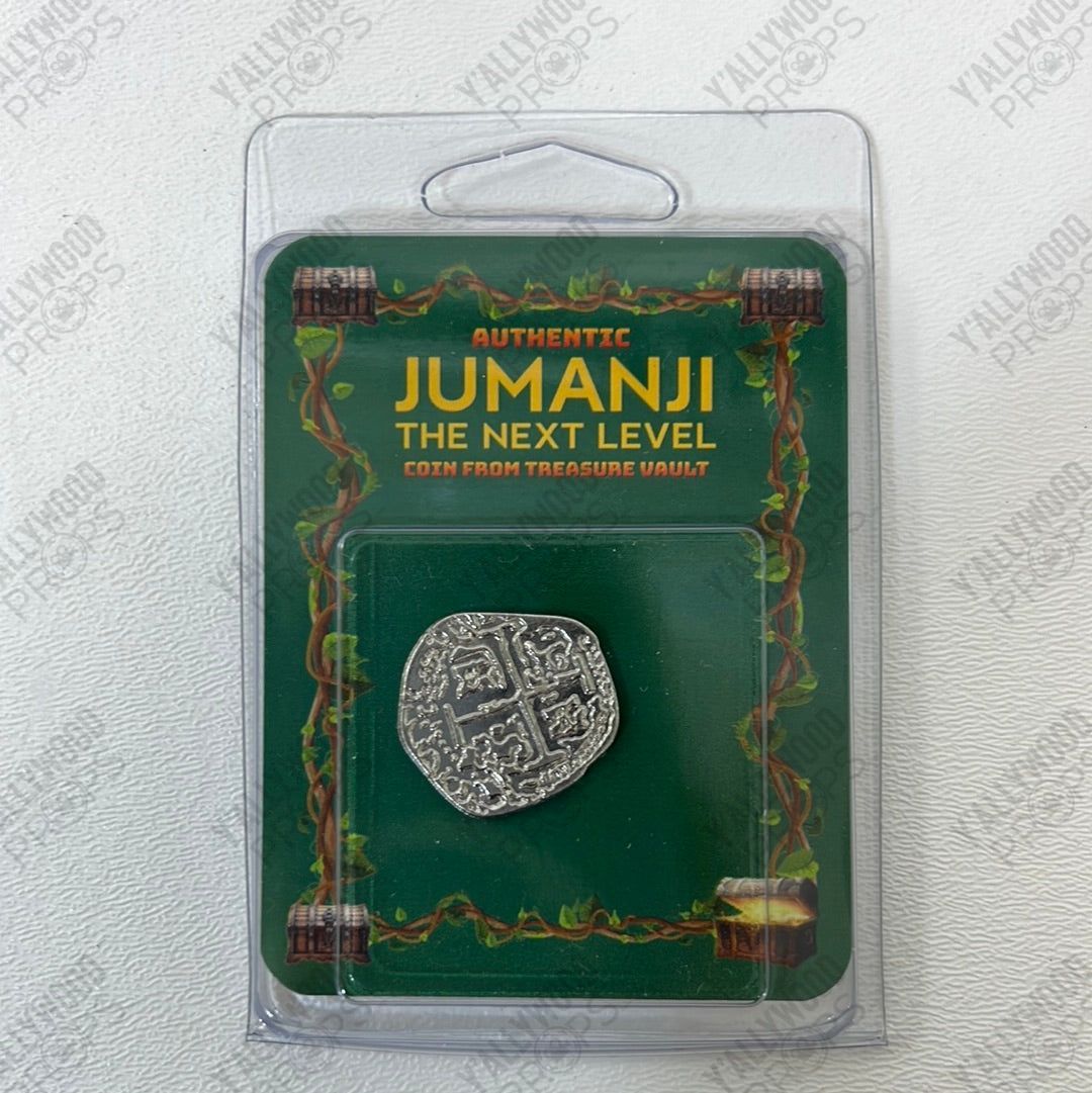 Silver Coin from Treasue Vault Jumanji: Next Level Movie Prop Y'allywood Props