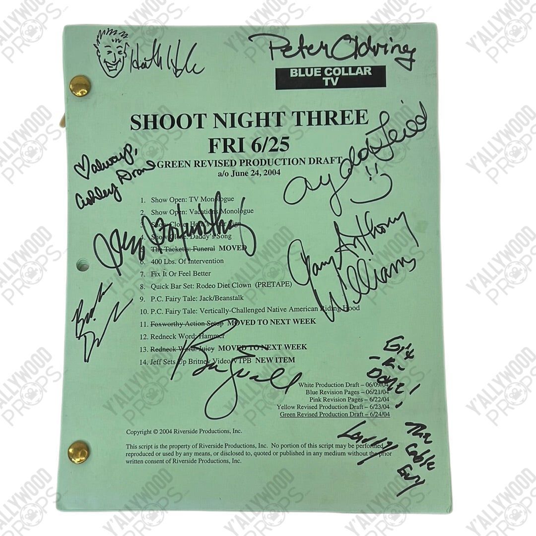 Blue Collar TV Cast AUTOGRAPHED Script Movie Prop Y'allywood Props