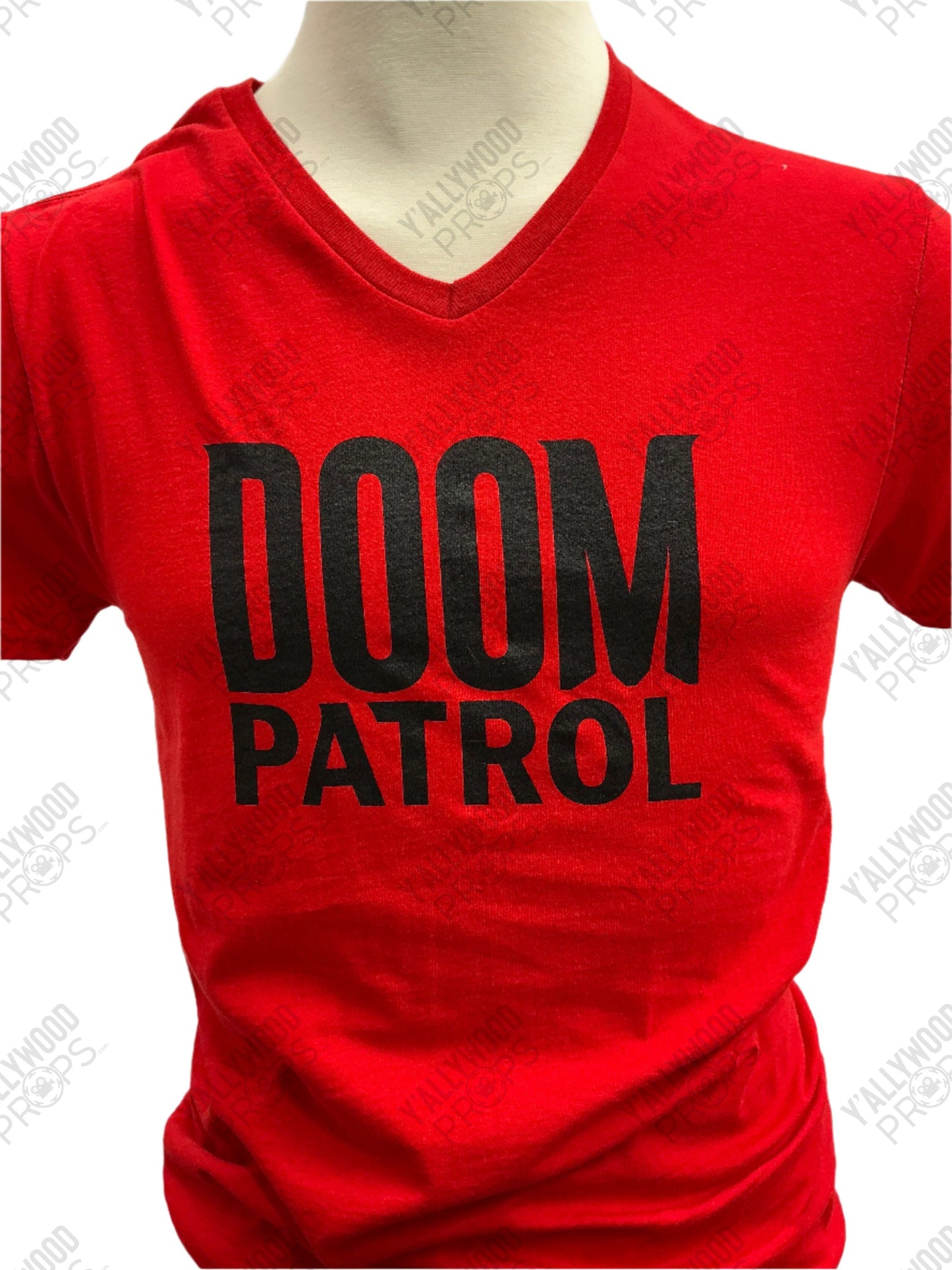 Production Used Doom Patrol T-Shirts Wardrobe Y'allywood Props Red Medium V-neck