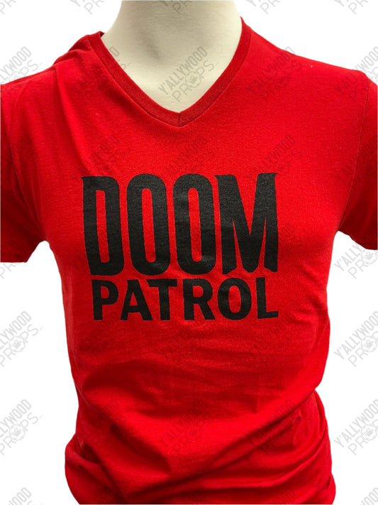 Production Used Doom Patrol T-Shirts Wardrobe Y'allywood Props Red Medium V-neck