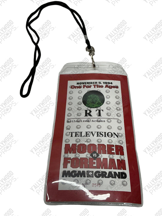 Moorer vs Foreman Passes & Lanyards Big George Foreman (2023) Movie Prop Y'allywood Props Moorer vs Foreman RT