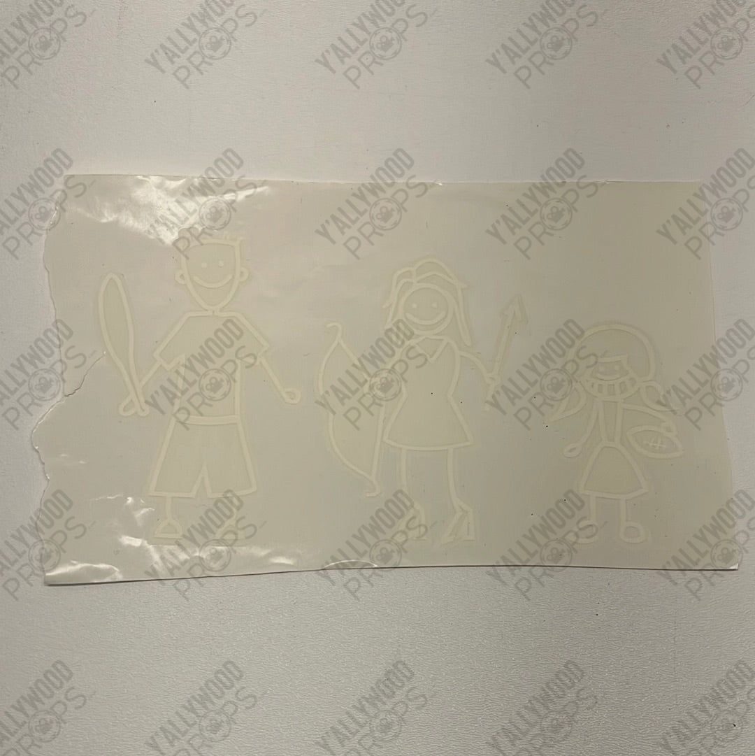 The Crock’s Stick Figure Family Car Sticker Stargirl TV Series Movie Prop Y'allywood Props