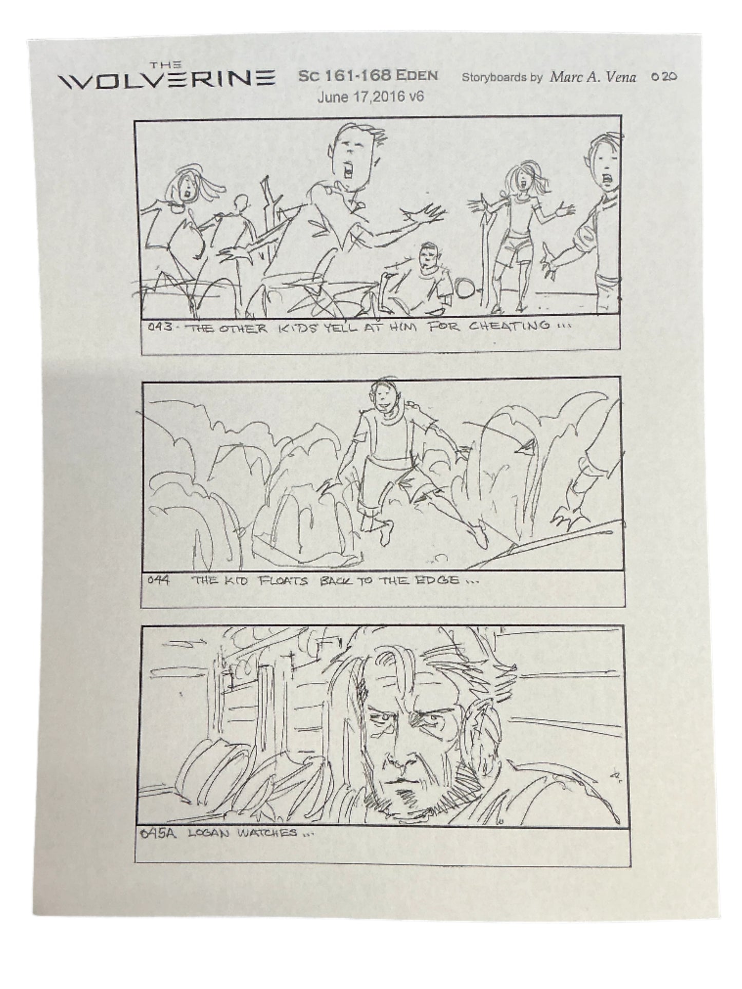 Storyboards Eden Scene 161-168 Logan (2017) Memorabilia Y'allywood Props Paper 12