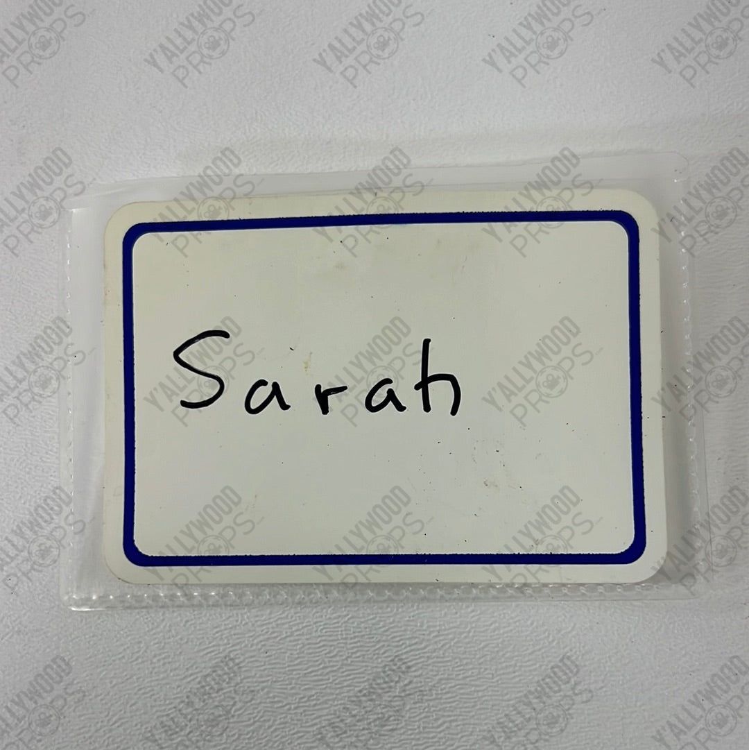 Sarah’s Nametag Boy Erased Movie Prop Y'allywood Props