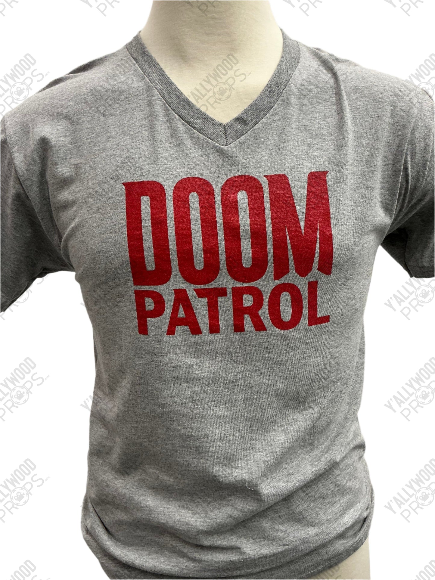 Production Used Doom Patrol T-Shirts Wardrobe Y'allywood Props Grey Medium V-neck