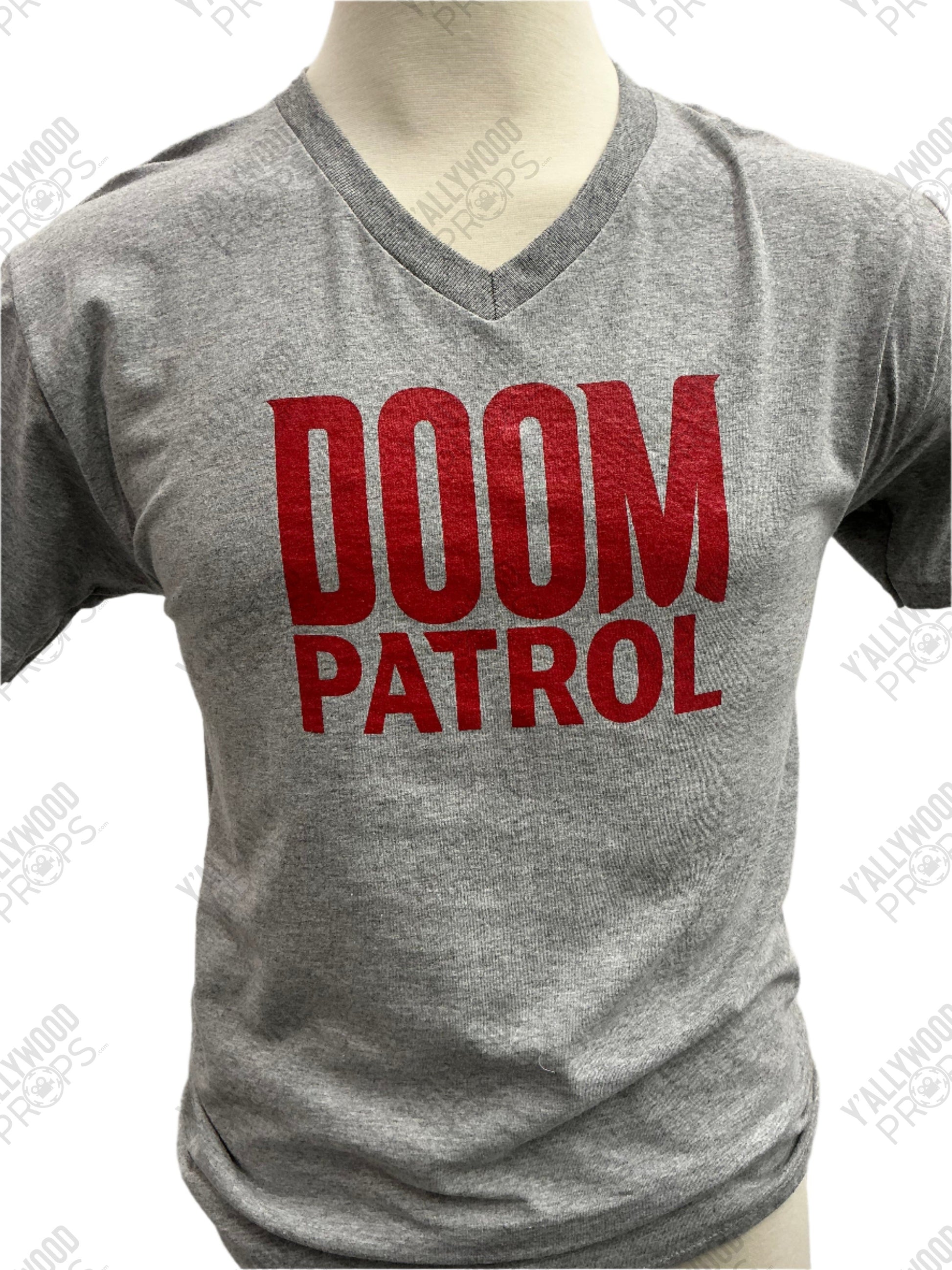 Production Used Doom Patrol T-Shirts Wardrobe Y'allywood Props Grey Medium V-neck