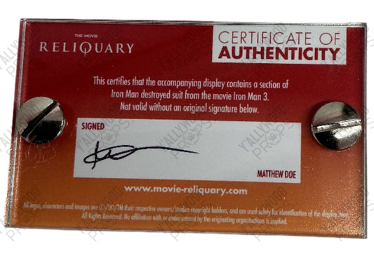 Suit Fragment Iron Man 3 (2013) Movie Prop Y'allywood Props