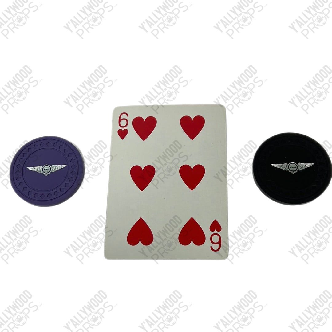 NWA Poker Chips and Card from Soul Plane Movie Prop Y'allywood Props 6 Hearts