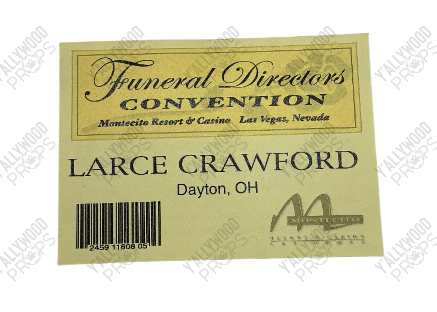 Montecito Convention Badge Las Vegas TV Series (2003) Movie Prop Y'allywood Props Production Used 7