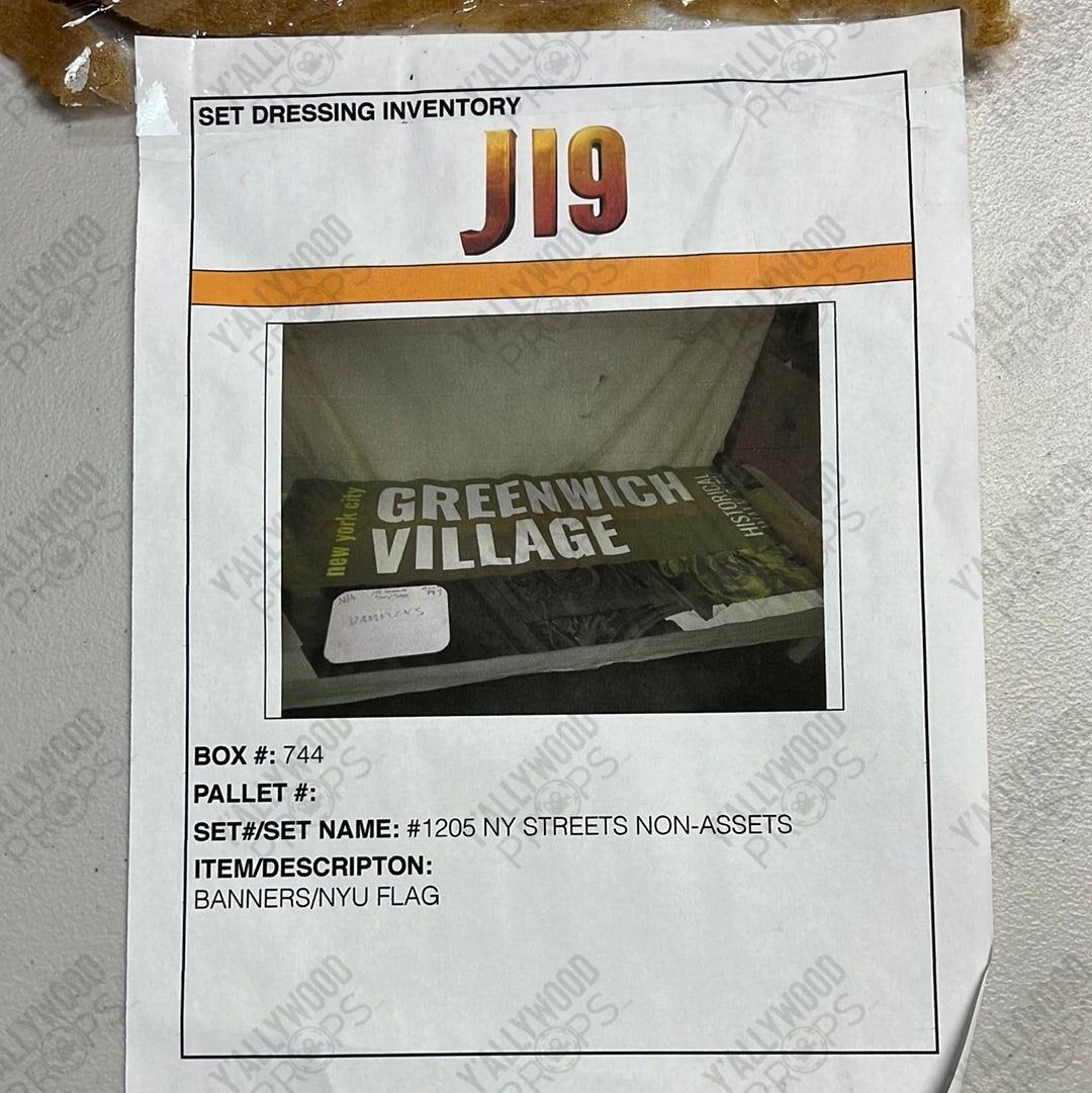 Greenwich Village Banner Jumanji Next Level Movie Prop Y'allywood Props