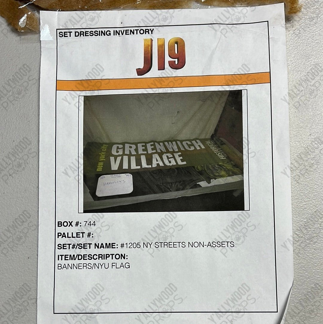 Greenwich Village Banner Jumanji Next Level Movie Prop Y'allywood Props