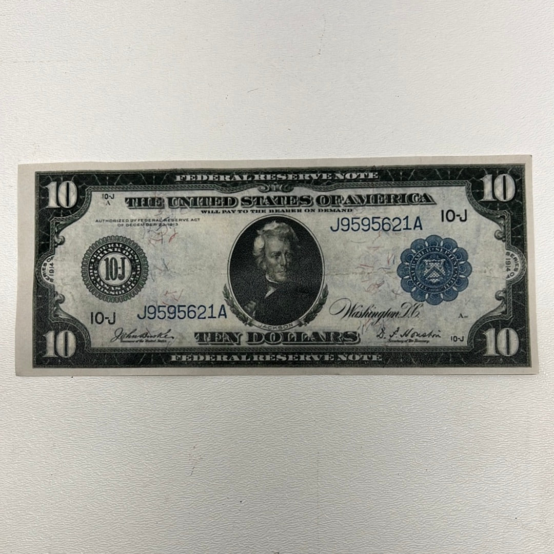 Bills from Bank Safe Explosion Killers of the Flower Moon Movie Prop Y'allywood Props A Ten Dollar Bill