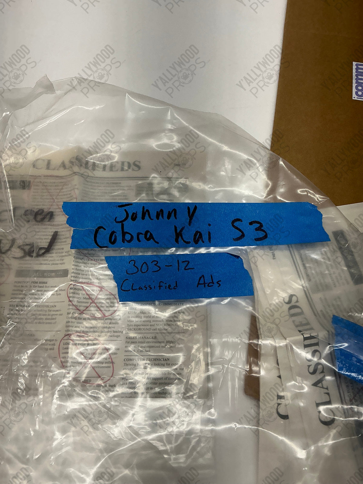 Johnny's Classified Ads S3E3 Cobra Kai (2018-2025) Movie Prop Y'allywood Props
