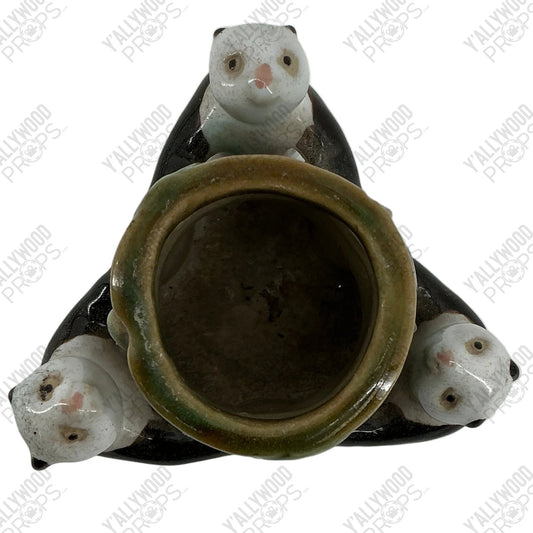 Ceramic Panda Candle Jar from Byer's House Stranger Things (2016-2025) Movie Prop Y'allywood Props