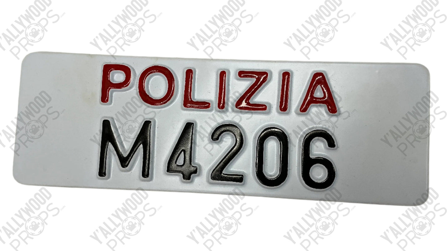 Rome Polizia License Plate Red Notice (2021) Movie Prop Y'allywood Props M4206