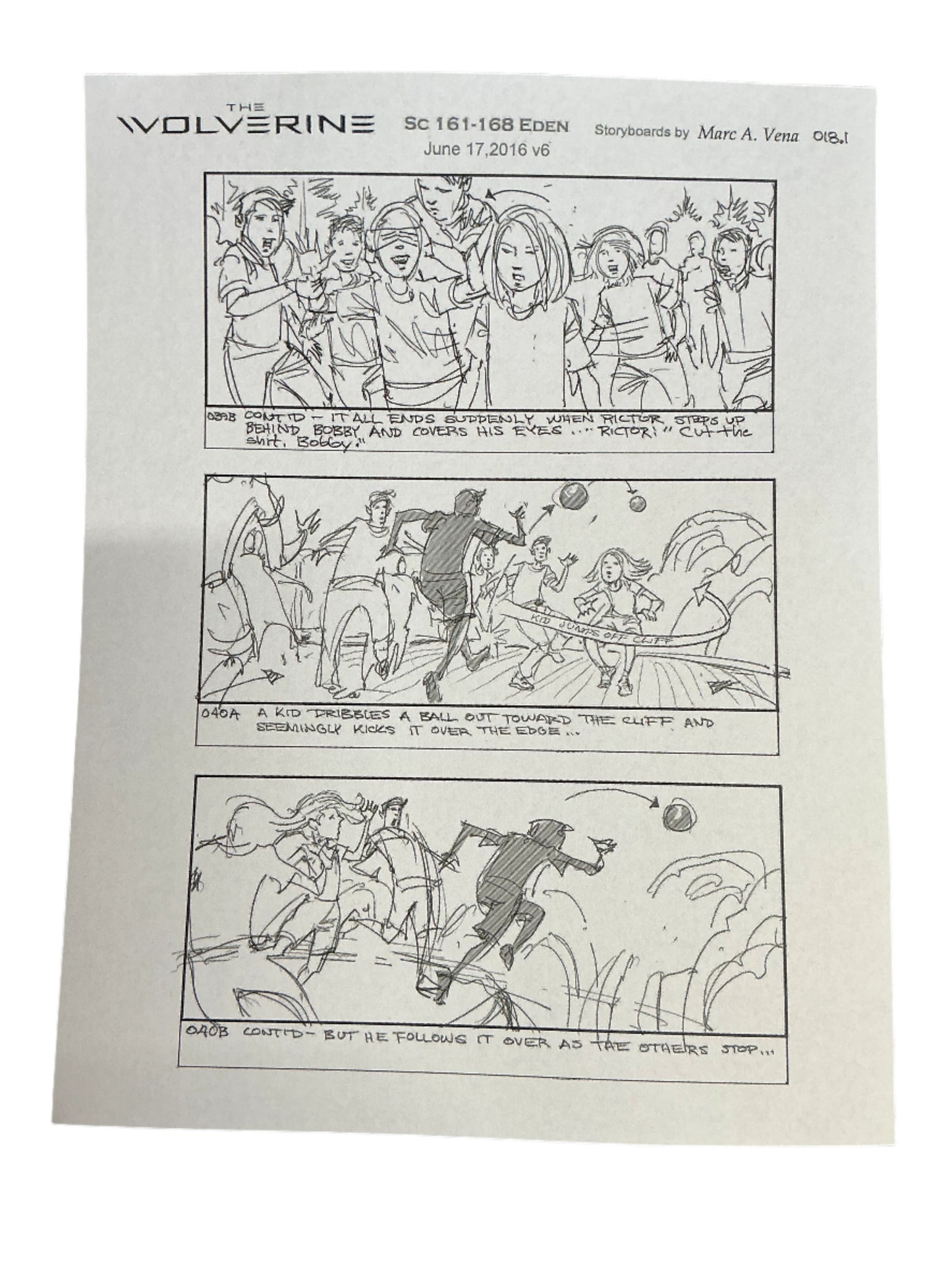 Storyboards Eden Scene 161-168 Logan (2017) Memorabilia Y'allywood Props Paper 15