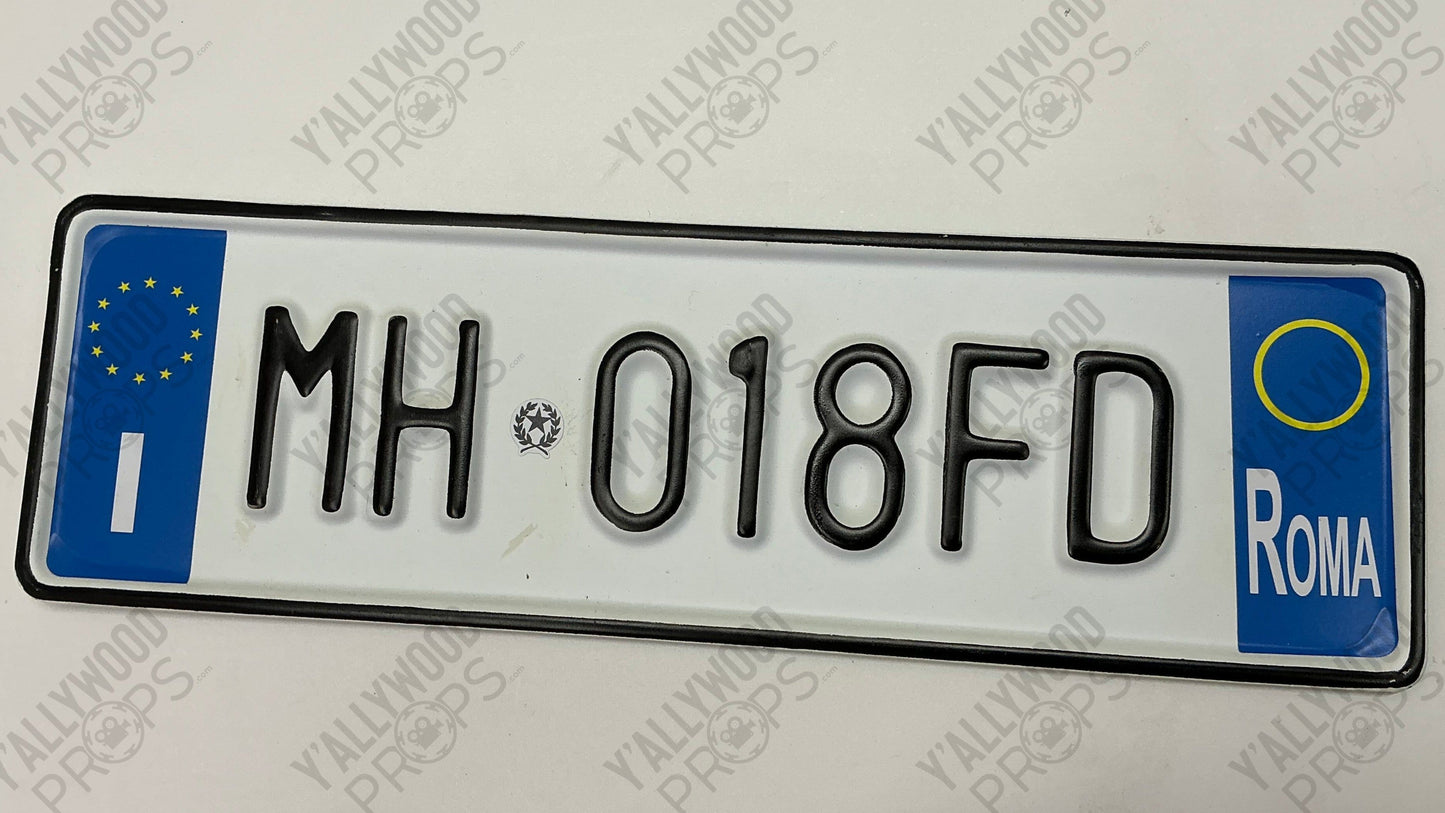 Rome License Plates Red Notice (2021) Movie Prop Y'allywood Props MH018FD Back