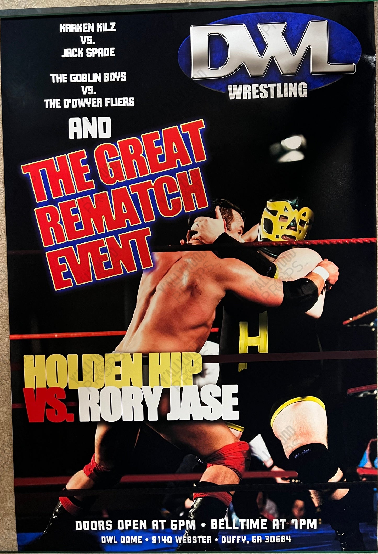 The Great Rematch Event Poster Heels (2021) Movie Prop Y'allywood Props