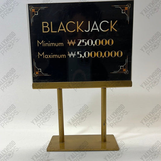 Blackjack Sign from Casino Scene Black Panther Movie Prop Y'allywood Props