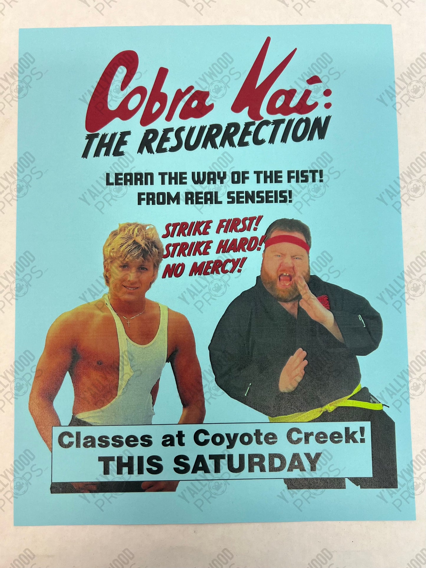 Stingray's Cobra Kai Flyer S6E1 Cobra Kai Movie Prop Y'allywood Props Blue Backup Flyer