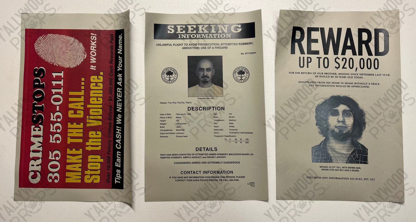 Wanted Posters Bad Boys For Life Movie Prop Y'allywood Props