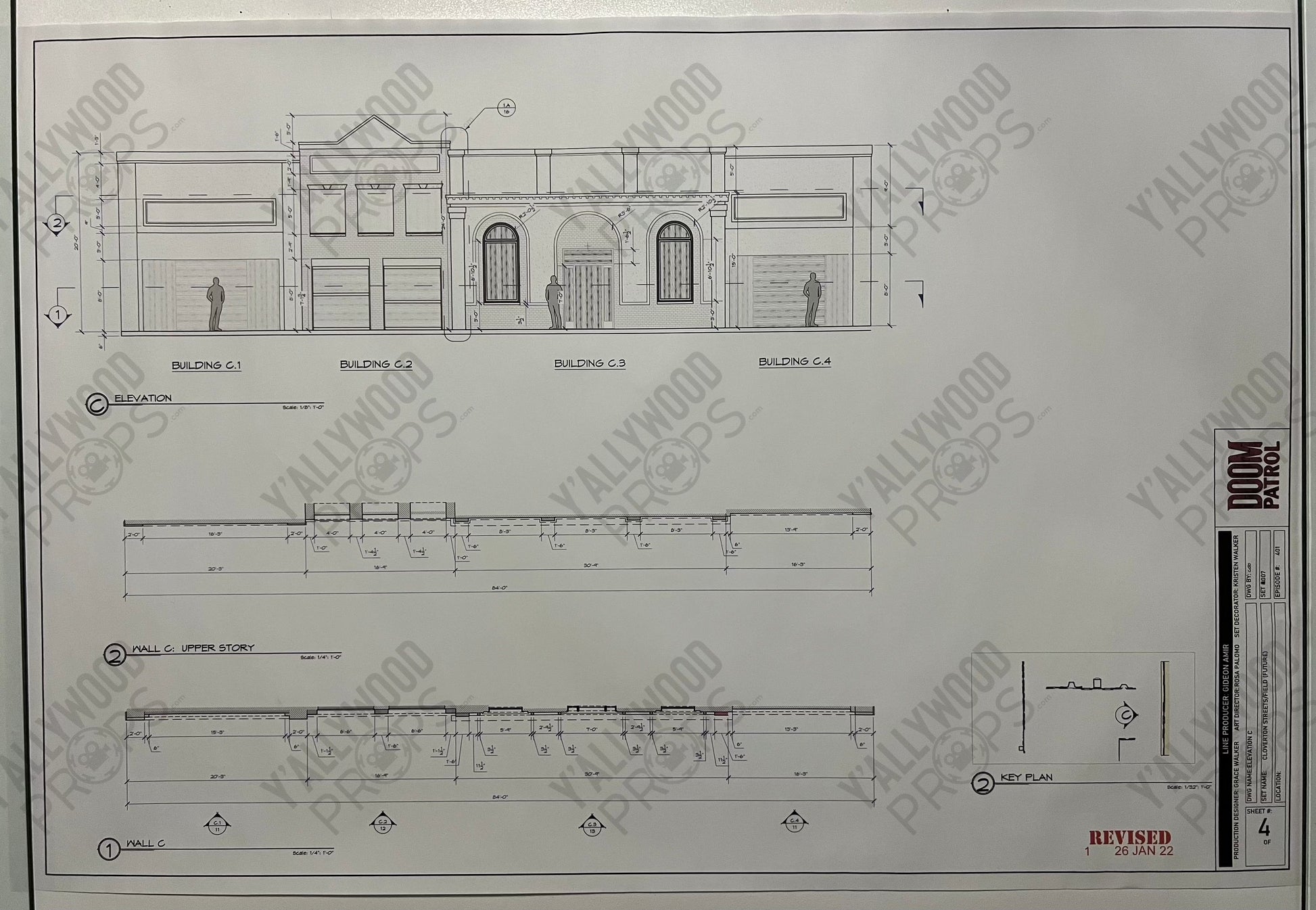 Future Cloverton Blueprints S4 Doom Patrol Movie Prop Y'allywood Props Elevation C