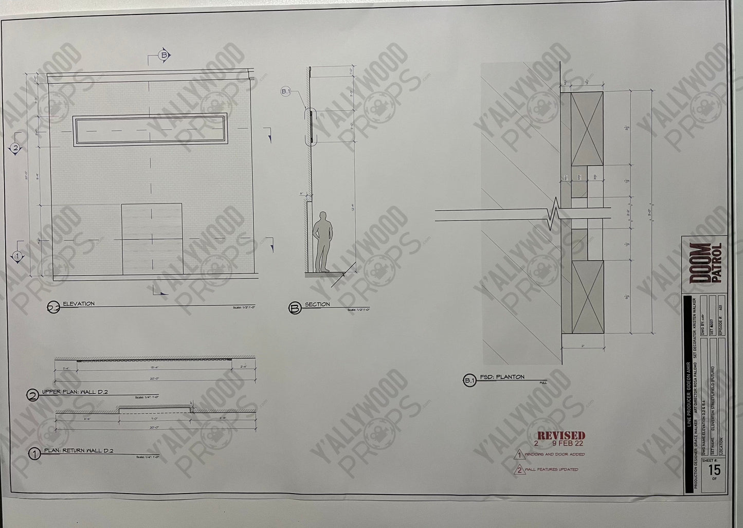 Future Cloverton Blueprints S4 Doom Patrol Movie Prop Y'allywood Props Building D2 & B4
