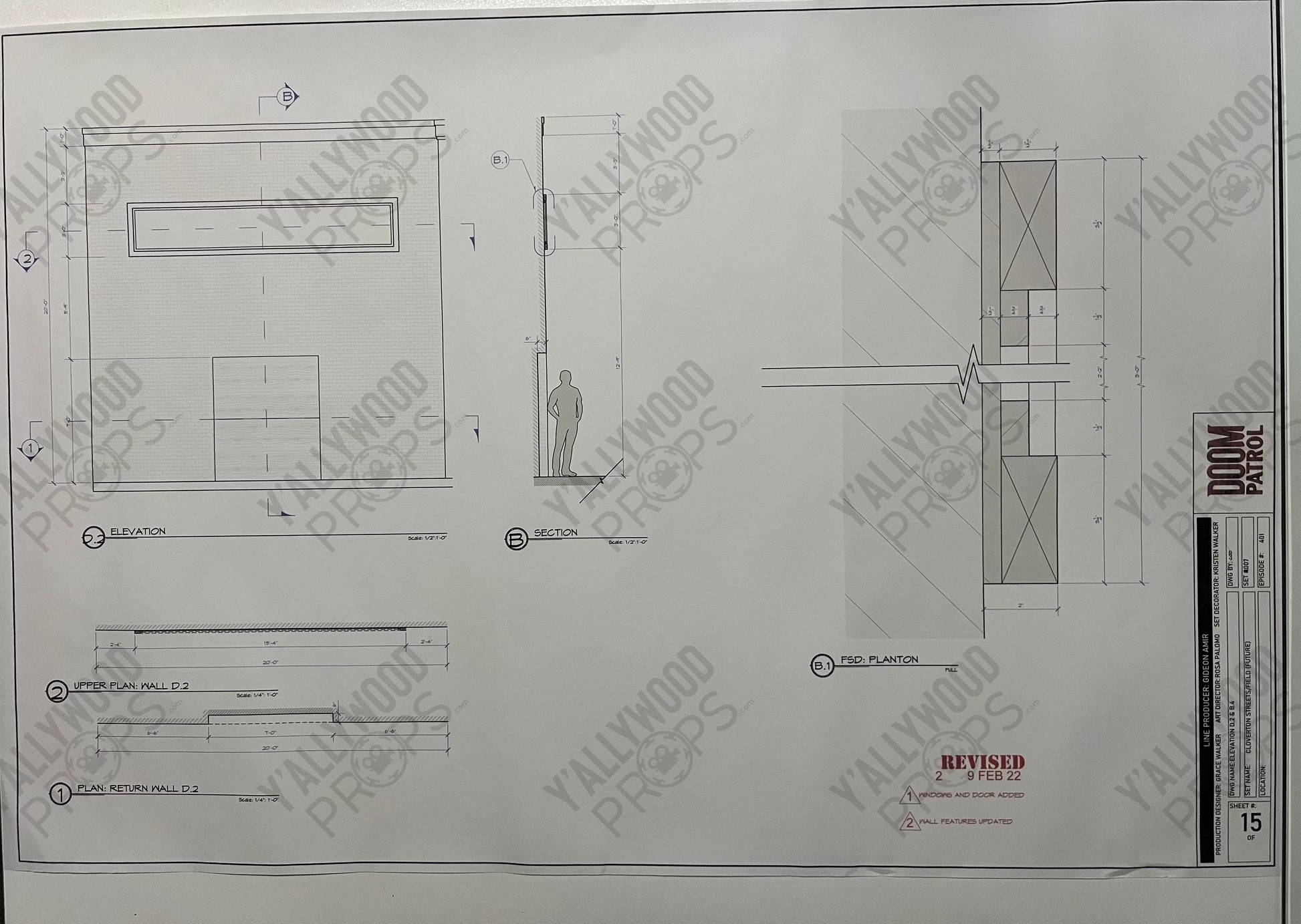 Future Cloverton Blueprints S4 Doom Patrol Movie Prop Y'allywood Props Building D2 & B4