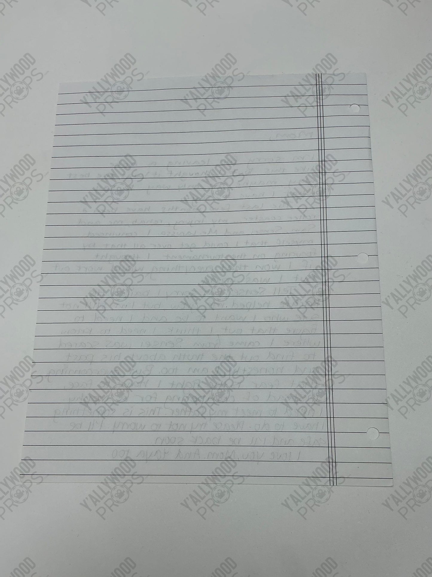 Miguel's Note to his Mother S4E10 Cobra Kai Movie Prop Y'allywood Props