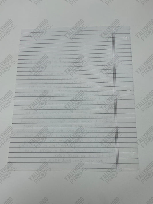 Miguel's Note to his Mother S4E10 Cobra Kai Movie Prop Y'allywood Props