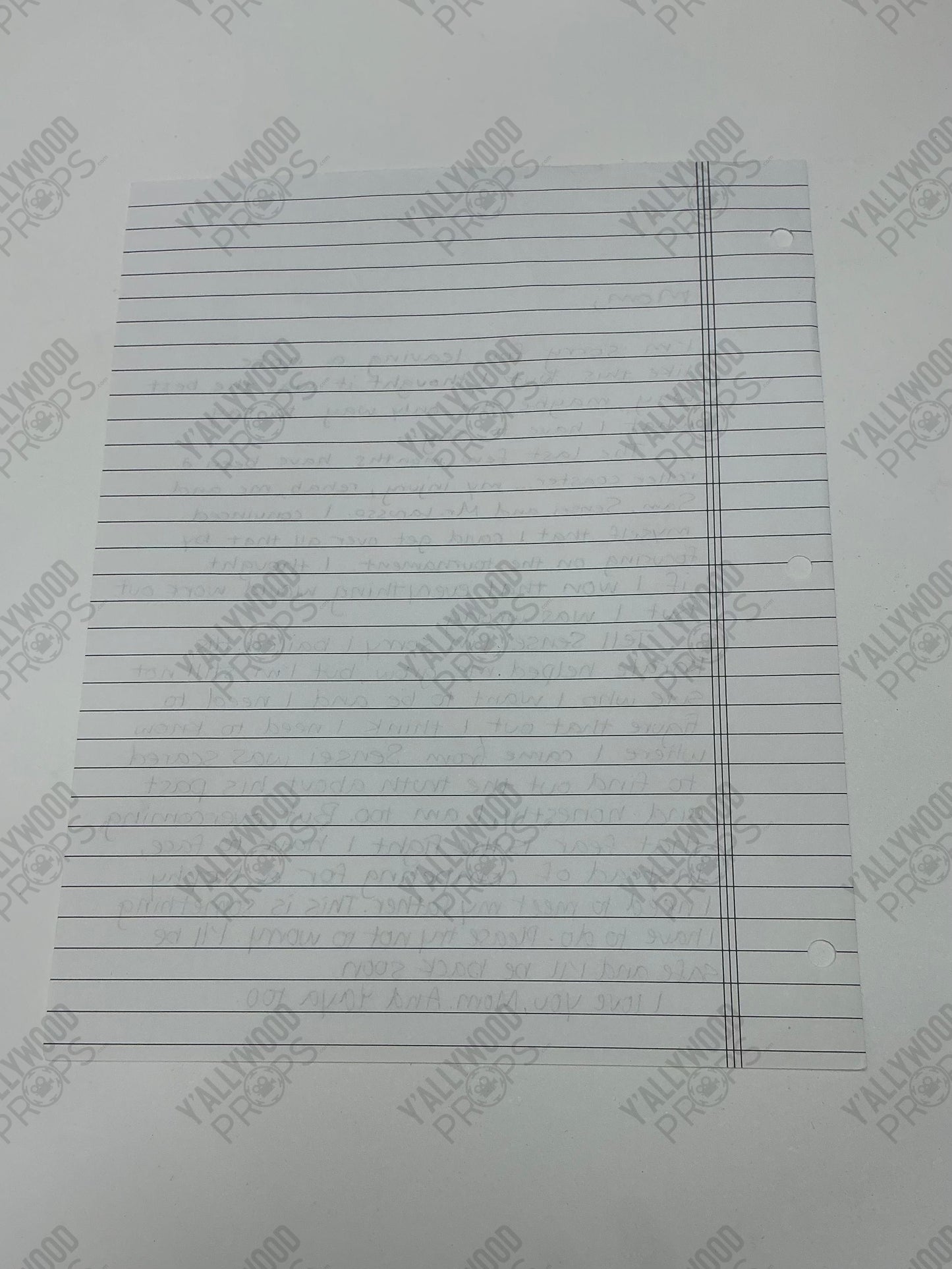 Miguel's Note to his Mother S4E10 Cobra Kai Movie Prop Y'allywood Props