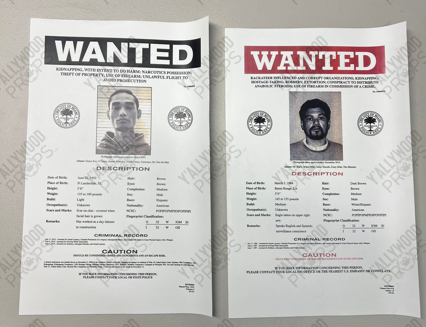 Wanted Posters Bad Boys For Life Movie Prop Y'allywood Props