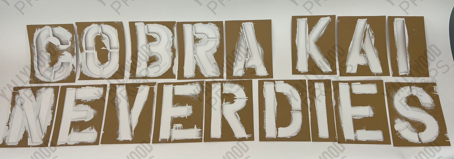 Cobra Kai Never Dies Stencil S2E4 Cobra Kai Movie Prop Y'allywood Props